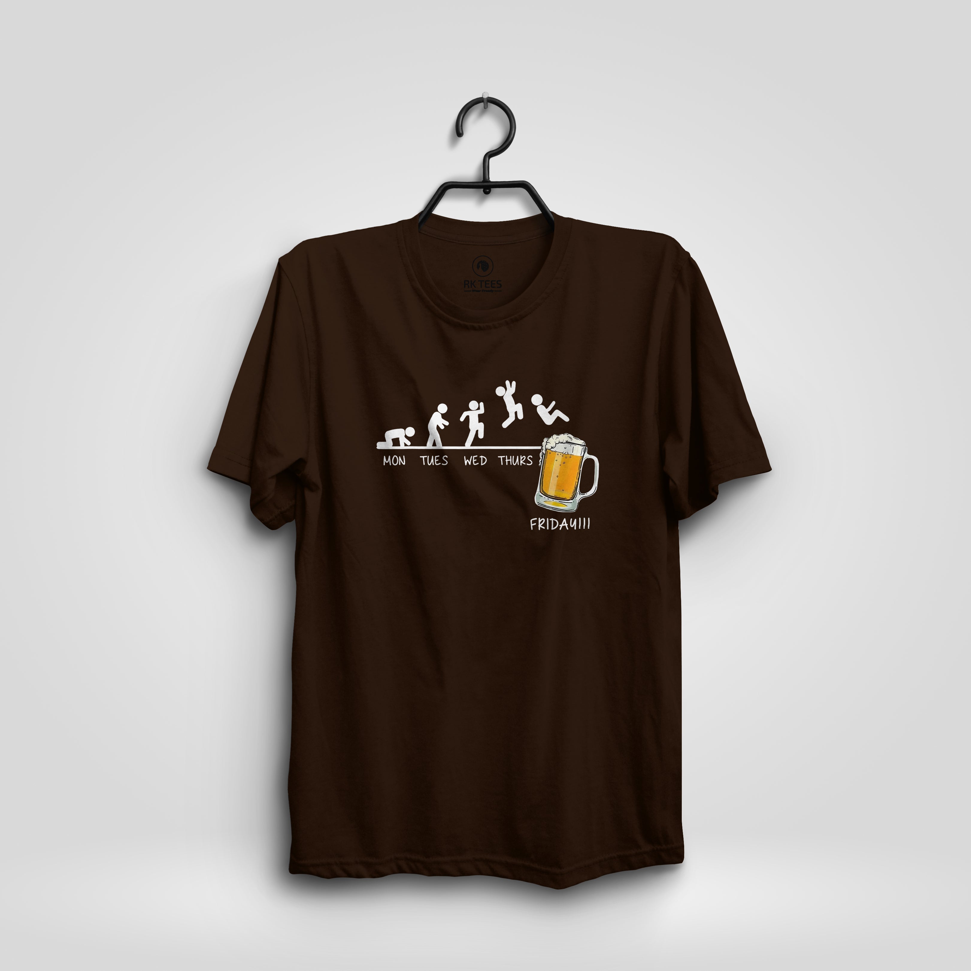 Friday Masti Classic Fit T-shirt Brown