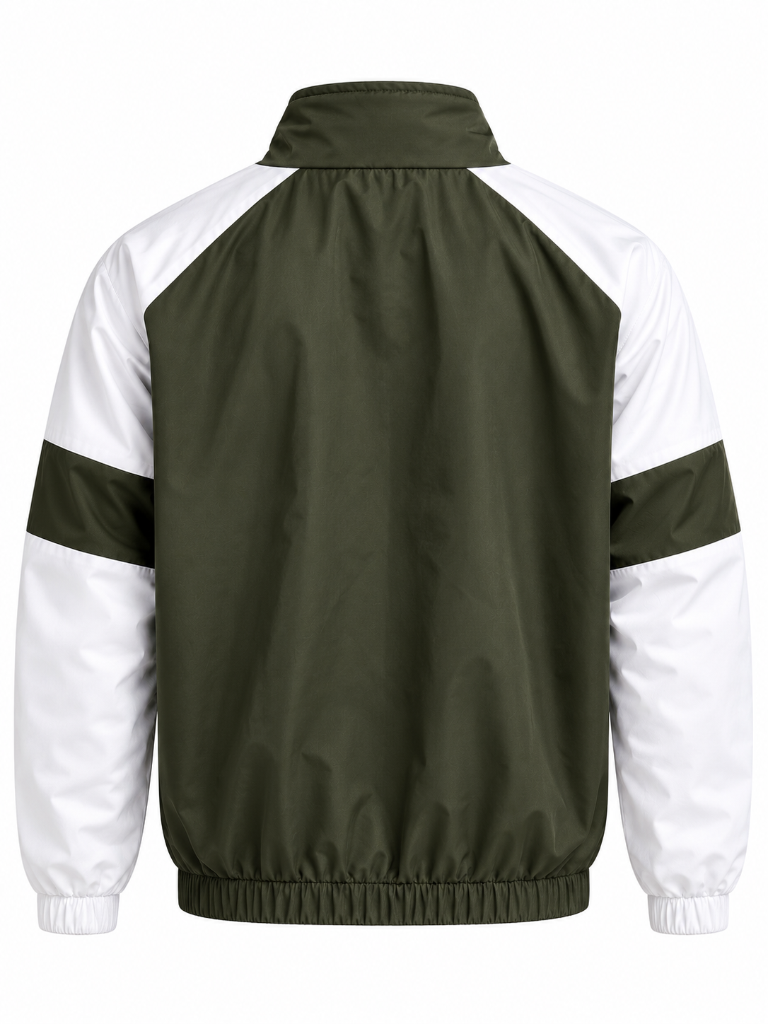 Olive & White Colourblock Windbreaker Jacket