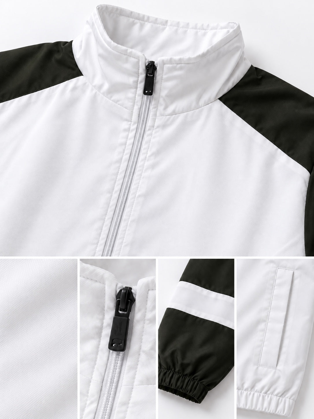 White & Black Windbreaker - Details